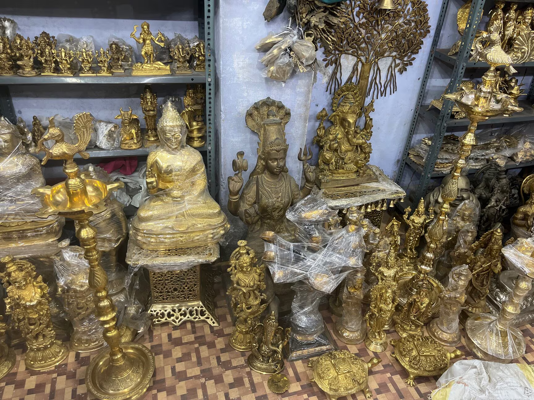 Brass Temple Items - Handcrafted lamps, idols, and accessories for traditional temple worship